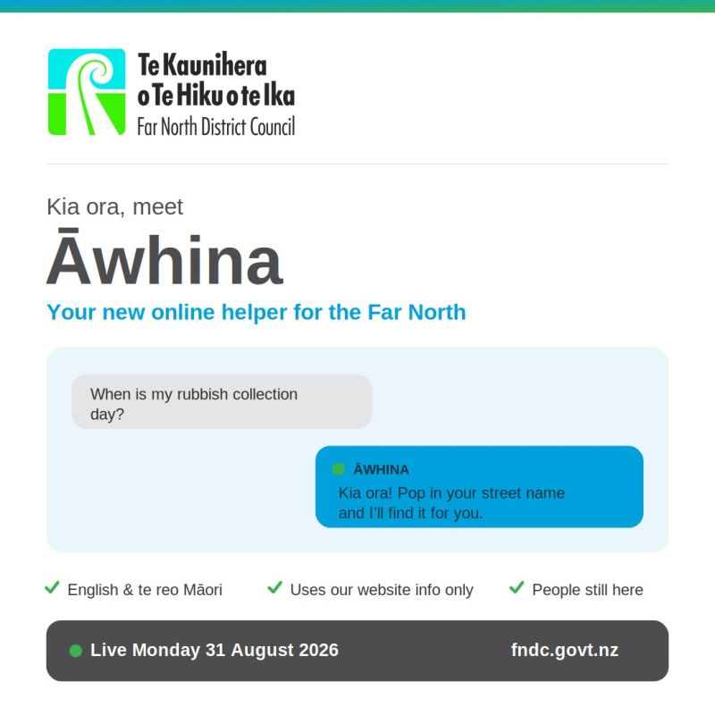 Meet Āwhina, the council’s new online helping hand