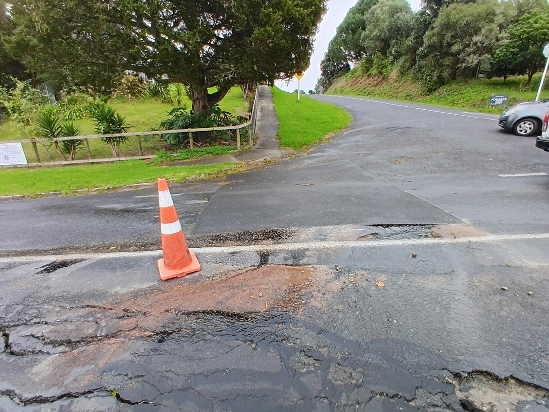 Water main break on Parnell Rd