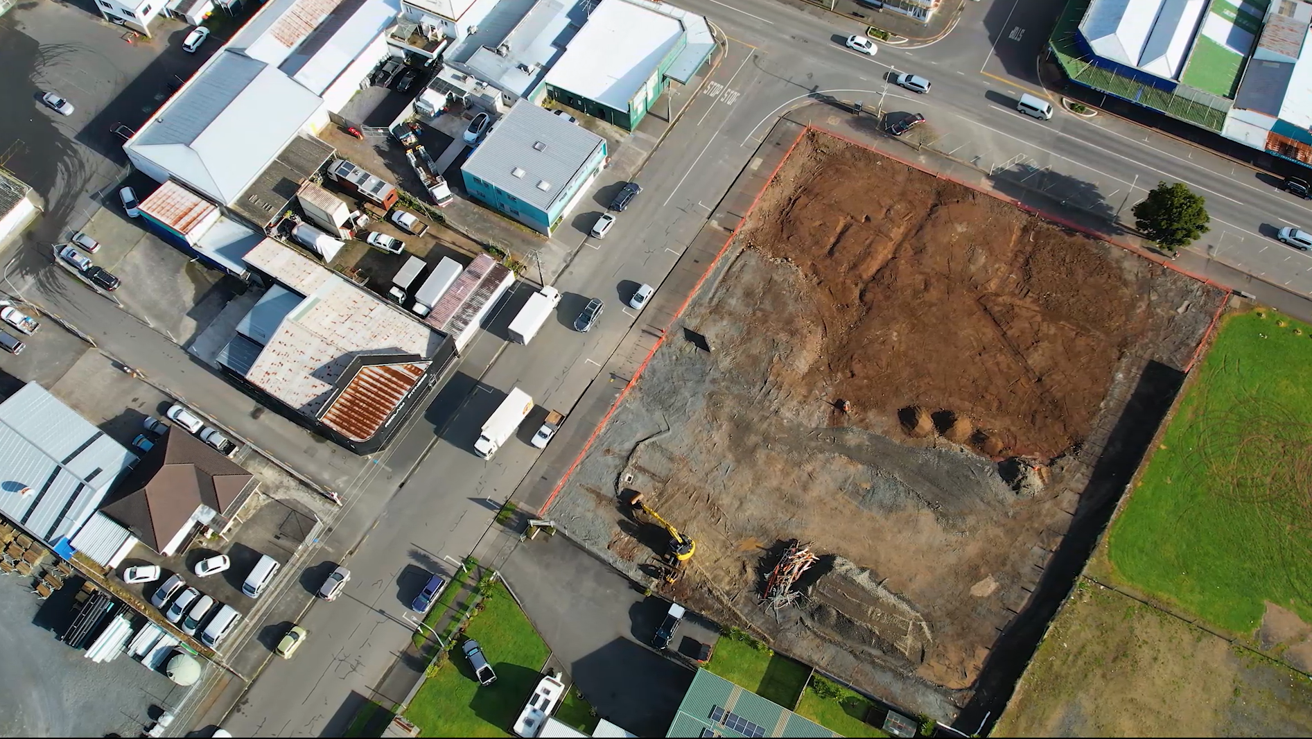 Directly above the site on Raihara Street