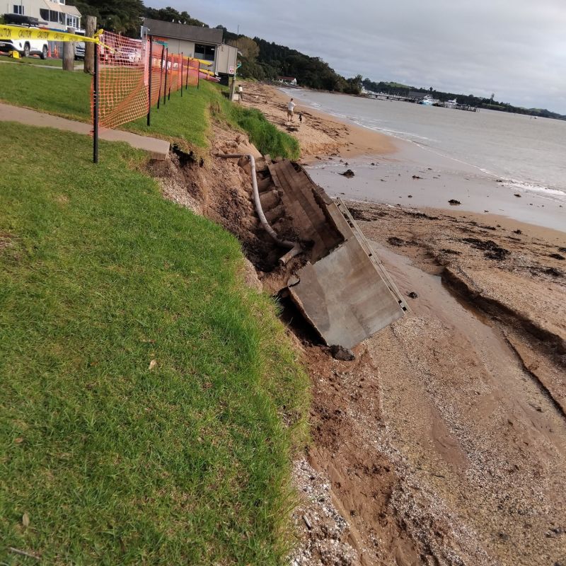 Safety the priority as storms erode bank near popular gathering spot