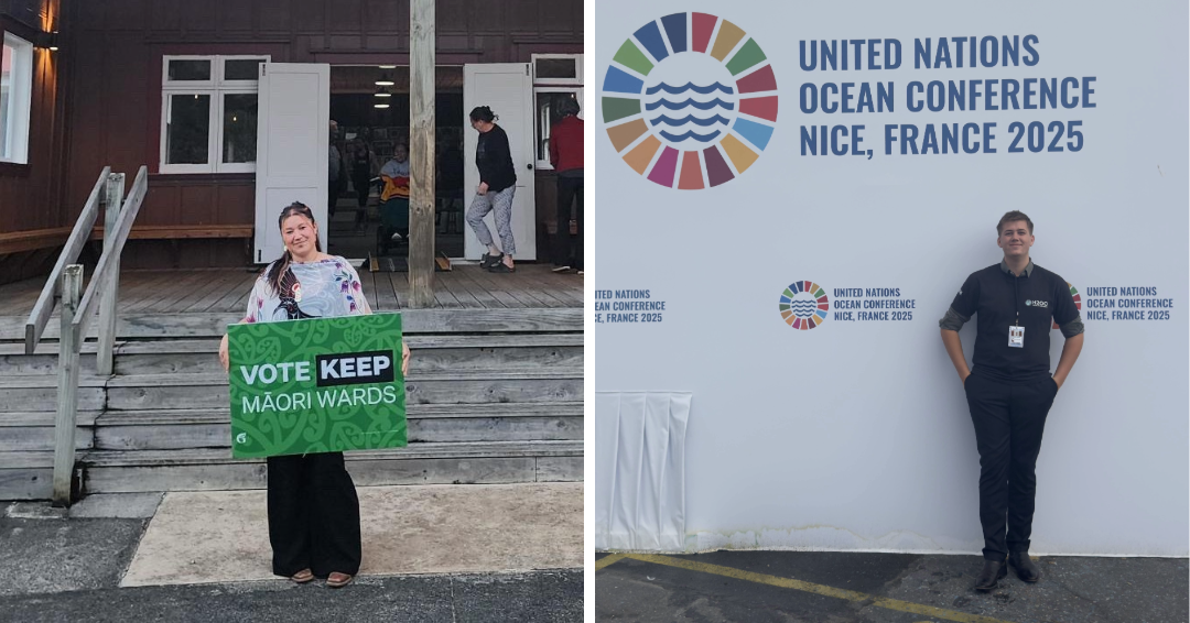 2026 Tuia Rangatahi Leadership recipients, Elyse and Noah